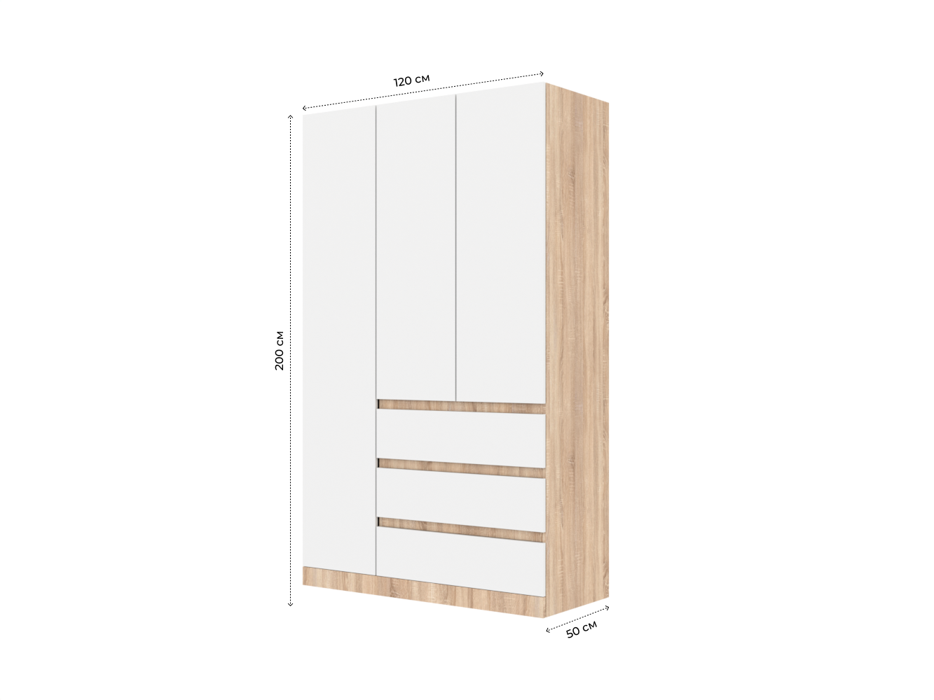 Распашной шкаф Мальм 314 oak white ИКЕА (IKEA) изображение товара